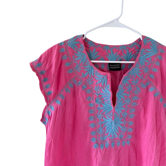 Madison Mathews Pink Embroidered Mini Dress - Picture 2 of 8